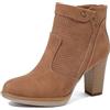 QUEEN HELENA Tronchetti Traforati Stivaletti a Punta con Tacco Casual Donna X30-114 (Cuoio, Sistema Taglie Calzature EU, Adulto, Donna, Numero, Media, 40)