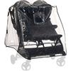 hauck Parapioggia Passeggino Doppio Universale - 51 x 72 x 88 cm - Antipioggia Catarifrangente con Finestrina di Accesso e Fori di Ventilazione - Facile da Fissare - Trasparente