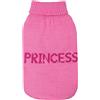 Record - Maglioncino per Cani Royal Prince. Maglione con Collo Alto e scritta PRINCESS in Fili Metallici, Foro Guinzaglio e Lavabile in lavatrice| Rosa, Lunghezza dorso 50 cm
