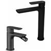 Vema Rubinetterie - Slate set miscelatore lavabo alto + miscelatore bidet [nero opaco]