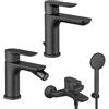 Vema Rubinetterie - Slate set miscelatore lavabo + bidet + gruppo vasca esterno con doccetta [nero opaco]