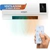 Wintem Termoventilatore Elettrico da Parete 2000W - Display LED e Telecomando - Stufa a Parete Doppia Ventilazione - Temperatura Regolabile e Timer 6 Ore - Ideale per Casa o Ufficio - 67x17x22cm