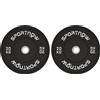 SPORTNOW Set 2 Dischi Pesi da 20kg in Gomma con Foro da 2"/5 cm per Manubri e Bilancieri, Nero