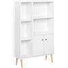 Homcom Libreria Moderna con Piedini in Legno di Pino, Mobile Portaoggetti Scaffale Cubo Porta Libri CD Bianco 80 x 23.5 x 118cm|Aosom Italy