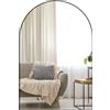 HOMCOM Specchio da Bagno ad Arco in Lega di Alluminio e Vetro 60x90 cm per Camera e Soggiorno, Nero