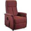 SEADA, Poltrona Relax Elettrica con Sistema Alzapersona, Reclinabile con 2 Motori e Ruote Per Anziani, Con Telecomando, Modello Siena, 75 x 82 x H110 cm (Microfibra Bordeaux)