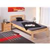 Inter Link - Letto in legno - Struttura letto - Struttura letto - Letto per ragazzi - Letto per ospiti - Letto singolo - Letto moderno in legno di pino massiccio - senza rete a doghe - Laccato naturale - Jana 90 x 200 cm