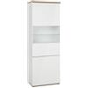 Composad | Vetrina della Linea MUNDI con 2 Ante, Vetrina soggiorno, Credenza, (LxAxP) 70x169x40,50 cm, per Soggiorno, Cucina, Colore Rovere Oak Mielato e Bianco laccato, Made in Italy
