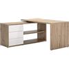 Composad | Scrivania Angolare della linea COLLEGIO con 3 Cassetti e 2 Vani, Scrivania Elegante, (LxAxP) 139,10x70,90x139,10 cm, Colore Rovere Oak Mielato e Bianco Laccato, Made in Italy
