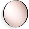 Tomasucci Wink Design, Specchio da Parete Rotondo Afterlight, Cornice in Acciaio Nero Opaco, Specchio Rose Gold, 40 cm x 30 cm