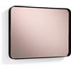 Tomasucci Wink Design, Specchio da Parete AFTERLIGHT, Cornice in Acciaio Nero Opaco, Specchio Rose Gold, 40x30x3 cm