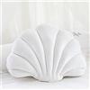 OUKEYI Cuscini a forma di conchiglia, graziosi cuscini a forma di conchiglia, per divano, letto, sedia, casa, soggiorno, camera da letto, ufficio, cuscino da pavimento (33 x 25,4 cm) (bianco)
