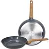 Tognana T-Care, Set 2 padelle 24/28 cm, alluminio grigio scuro