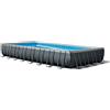 Intex 26374NP Piscina Fuori Terra Ultra XTR Frame Rettangolare Pompa Filtro 10500 L-h Scaletta Telo Base e Copertura 54368 L Acciaio e PVC Grigio 975x488x132 cm 975x488x132 cm Rettangolare