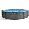 INTEX Piscina Prism Greywood 457x122 cm, con pompa filtro, scaletta, telo base, telo copertura
