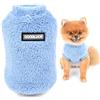 SMALLLEE_LUCKY_STORE Pet Sherpa Maglione in pile a collo alto morbido per cani di piccola taglia gatto, cucciolo Yorkie Chihuahua caldo autunno inverno abbigliamento, Blu, S