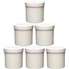 Viva Haushaltswaren B078Y85QJH 6 contenitori Vuoti per Creme da 125 ml, in plastica, per Uso Alimentare, Senza BPA, Prodotti in Germania, Bianco
