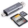Integral Adattatore per lettore di schede di memoria microSD e SD, doppia estremità USB 3.0 e USB C, per iPhone 15/16 Plus/Pro/Pro Max, MacBook Pro/Air M1/M2/M3/M4, iPad, PC, laptop, smartphone