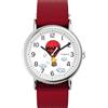 Timex Peanuts x Weekender Balloon TW2Y11700 Orologio da donna da 38 mm, cinturino in tessuto rosso con quadrante bianco e cassa argentata