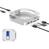 GEWOKLIY Mac mini M4 Dock, supporto e hub in alluminio per Mac mini M4 e M4 Pro 2024 con alloggiamento SSD M.2 NVMe, 2 x USB-A 10 Gbps, lettori di schede SD/TF, dati USB 2.0 (argento) (MC60)