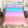 Homemissing Arcobaleno Bambino Ragazza Rosa Viola Blu Copripiumini Star Moon Print Copripiumone Morbido 1 Federa Set Copripiumino 135x200cm