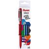 Pentel iZee BX460 - Set di 4 penne a sfera con cappuccio in metallo, punta larga da 1 mm, nero/rosso/blu/verde