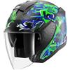 Shark Casco Moto Integrale Shark SKWAL JET PRANZ Mat Nero Verde Bl