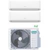CLIMATIZZATORE CONDIZIONATORE DUAL SPLIT HISENSE HI COMFORT CF25YR04G+CF35MR04G/2AMW42U4RGC R32 - 9000+12000 BTU - WI-FI INCLUSO