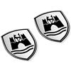 Volkswagen 5C0064317ASXRW - Set di pellicole Decorative con Stemma Wolfsburg, Colore: Nero Satinato Lucido