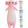 Kekeso Lungo Axolotl Cuscini di Peluche, Animale di Peluche Axolotl Rosa per Ragazze E Ragazzi Salamandra Peluche Regalo di Natale (Pink, 100cm/39.371inch)