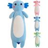 Kekeso Lungo Axolotl Cuscini di Peluche, Animale di Peluche Axolotl Rosa per Ragazze E Ragazzi Salamandra Peluche Regalo di Natale(Blue, 80cm/31.49inch)