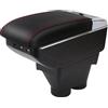 YJYWZH Bracciolo per Peugeot 208 2013-2018 con 7 USB e Portabicchieri | 6 Porte USB e 1 USB-C, Portabicchieri, Doppio vano portaoggetti, Bracciolo centrale, Pelle PU, Base specifica per veicolo