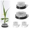 AMONENZ 4 Pezzi Argento Fiori Flower Holder, 3 Misure D23*2+D34+D46 Flower Disposizione Pin, Round Acciaio Inossidabile Disposizione dei Fiori Pin, per Composizioni Floreali per Casa, Giardino, Hotel