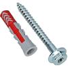 Fischer 555110 25 Tasselli Lunghi Duopower 10 x 50 mm Universali, per Il Fissaggio di Mensole, Pensili, Staffe Porta TV su Muro e Cartongesso, Rosso/Grigio, 10 x 50 mm