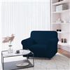 Italian Bed Linen Copridivano IRIS Elastico Sagomato - Copertura Divano 1 POSTO Elasticizzata, Tessuto Estensibile da 80 a 100 cm, Lavabile - Tinta Unita BLU SCURO