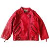 Lengender Giacca in pelle sintetica bambino ragazza cappotto corto giacca in pelle PU motociclista perfetto inverno autunno, Rosso, 98 cm