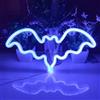 plplaaoo luci al neon del pipistrello del LED,Insegna al neon del pipistrello, insegna al neon di Halloween per la decorazione della parete festa di Halloween, bar, arredamento della stanza, regalo (Blu)