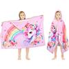 decalsweet 100% Cotone Poncho da Bagno per Bambini Morbido e Assorbente, Asciugamano da Spiaggia per Bambini con Cappuccio, Telo Mare Accappatoio, Accappatoio Piscina Doccia per Ragazza Ragazzi (Unicorno)
