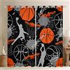 Tbrand Tenda da basket sportiva per camera da letto per bambini e ragazzi 3D con motivo a pallacanestro ad acquerello, 46 x 54 cm