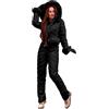 HEONSATI Tuta da Sci Donna Intera Elegante 2 Pezzi Cappotti con Cerniera e Pantalone Completi Sci Aderente Tuta Donna Set di Snowboard Sportiva Completi Intera Neve Due Pezzi Antivento Tuta Sci Donna