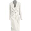 Generic Cappotto da Donna in Lana Artificiale, Giacca Lunga, Cappotto Lungo in Lana con Bottoni in Metallo Giacca Donna Lungo Invernale Piumini+Leggeri+Donna (White, XXL)