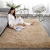 Meiju Mateju Tappeto Salotto Moderno Peloso, Tappeto Camera da Letto per Soffice e Soffice Colori Solidi, Tappeto Pelo Lungo Lavabili Antiscivolo per Camera dei Bambini (160x230cm,cammello)