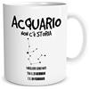 Lol t-shirt Tazza in Ceramica Mug Personalizzata con Segno Zodiacale a Scelta - Oroscopo - Zodiaco - Idea Regalo per Festa della MammaPapà - San Valentino - Compleanno - Anniversario - Natale - Ufficio (Acquario)