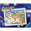 Ravensburger - Creart Serie E Coniglietti Fra Le Margherite | Kit Pittura Bambini | Dipingere Con I Numeri Include Tutto Il Necessario | Giochi Bambini 7 Anni O Più | Creart 7 Anni