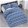 Riad Arredo Set Copripiumino Morbido 100% Puro Cotone Italiano - Parure Sacco Piumino con Federe Made in Italy (Foglie Blue, Matrimoniale 250x240 + 2 federe 52x82)