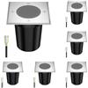 ledscom.de 6 pz. lampada da incasso a pavimento RELI per esterni, IP67, acciaio inox, angolare, 11 x 11cm, 1x GU10 max. 15W, smerigliato
