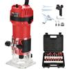 TEENO Rifilatore Fresatrice Verticale 800W 31000 RPM, Legno Rifilatrice Elettrica Con 15 pezzi 1/4 Fresatura Cuter e Mandrino 6/6.35 mm, Per lavorazione del legno