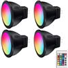 noobibaba GU4 LED 12V RGB MR11 Lampade Cambia Colore, MR11 LED 12V 3W Attacco Bi-Pin, Bianco Caldo + 15 Multicolor per Illuminazione Paesaggistica (4 Lampade, 1 Telecomandi)