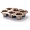 Ponixa Cannele Stampo da forno in acciaio al carbonio antiaderente Padella per canneles dorata