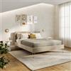 DEGHI Letto matrimoniale 160x200 cm in velluto beige con gambe oro - Viggo